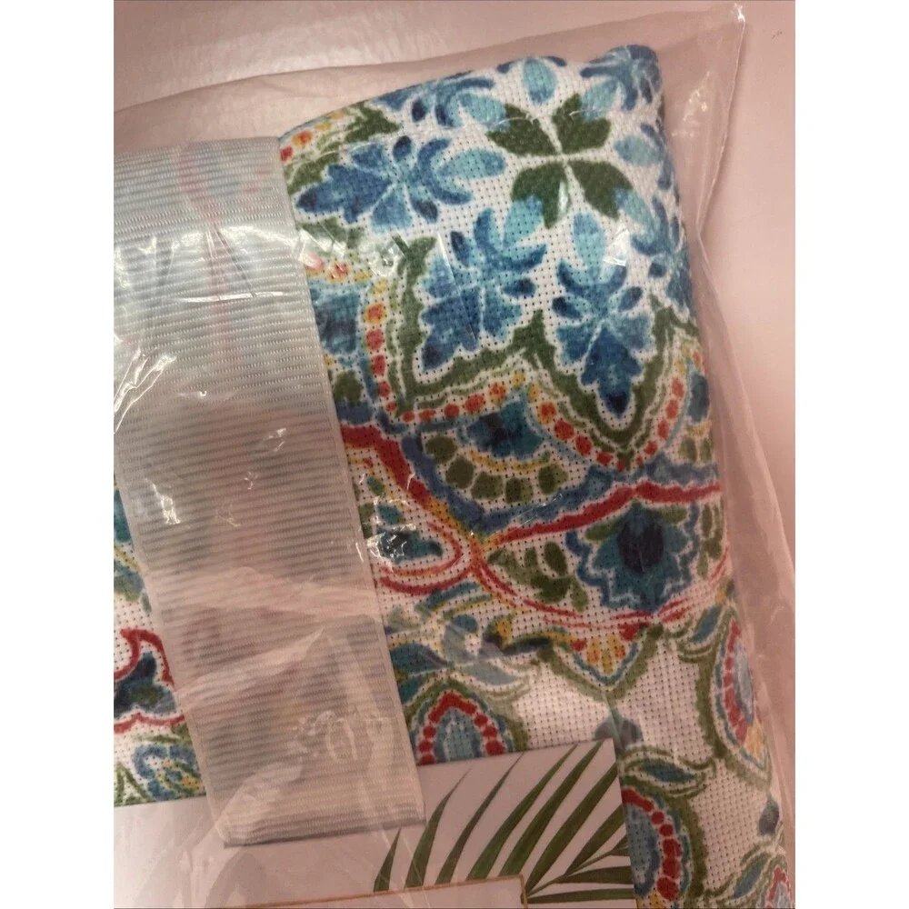 Cloth Dinner Set 6 Napkins Multicolor Pattern blue green Red Tropical New